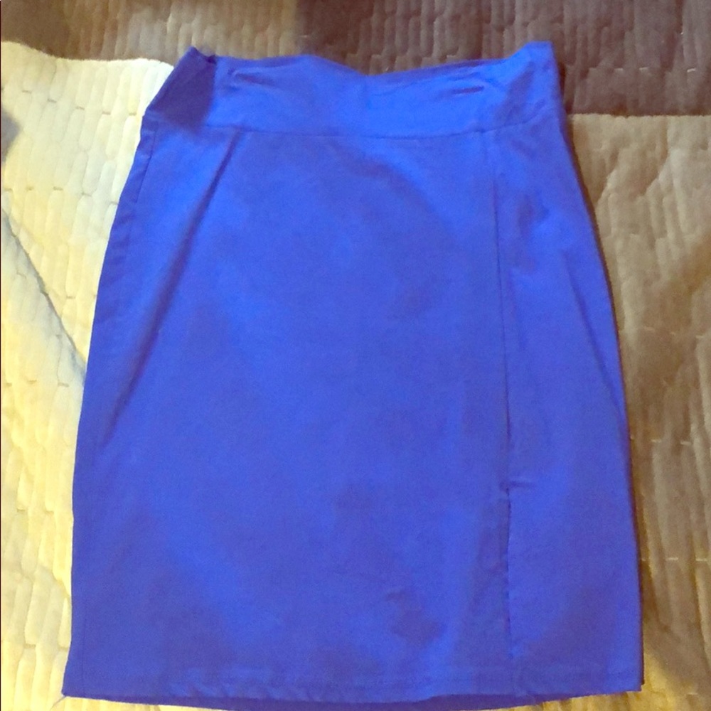 Knee high pencil blue skirt from Charlotte Russe
